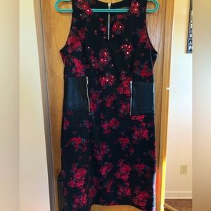 Black & red cocktail dress